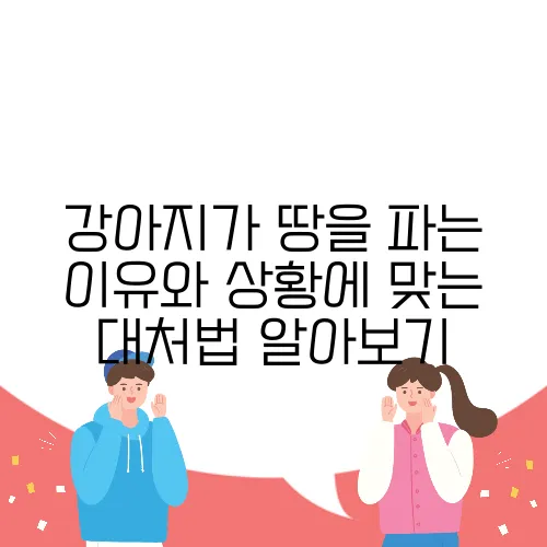 강아지가 땅을 파는 이유와 상황에 맞는 대처법 알아보기