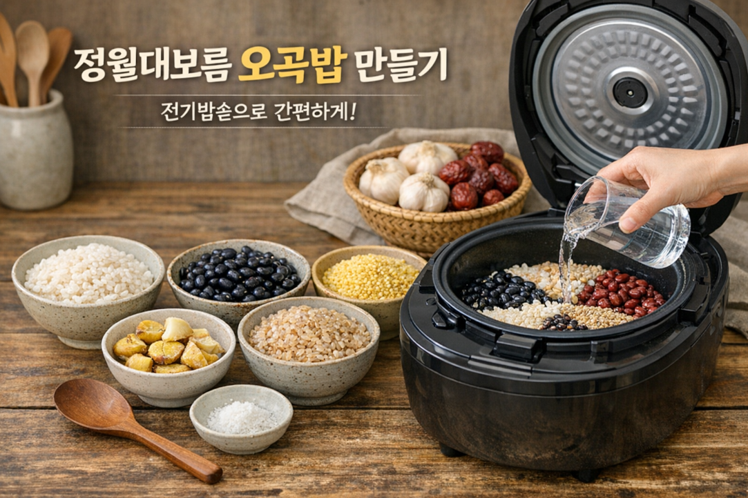 정월대보름 오곡밥 전기밥솥으로 30분 만에 완성하는 꿑팁 공개