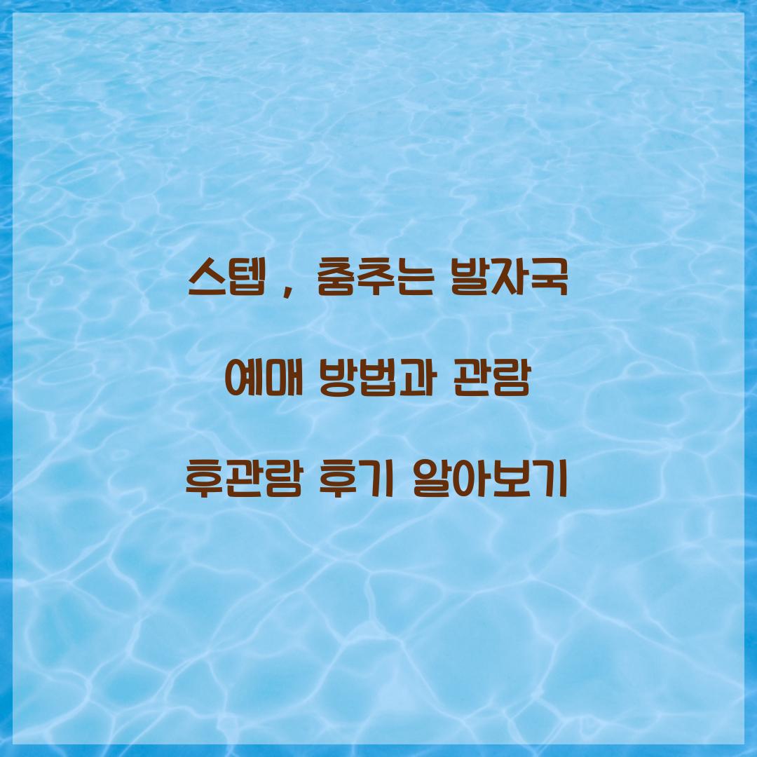 스텝 : 춤추는 발자국 예매