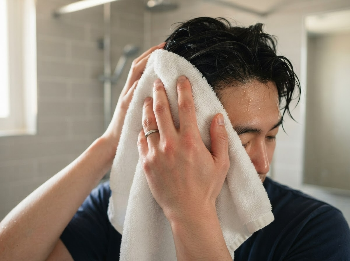 젖은 머리 말리는 법 수건 사용 순서