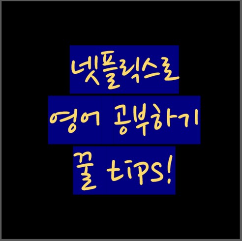 넷플릭스로 무료영어 공부하기 추천방법