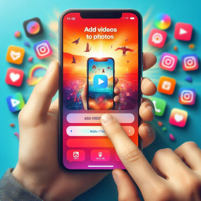 영상 추가 인터페이스를 조작하는 손