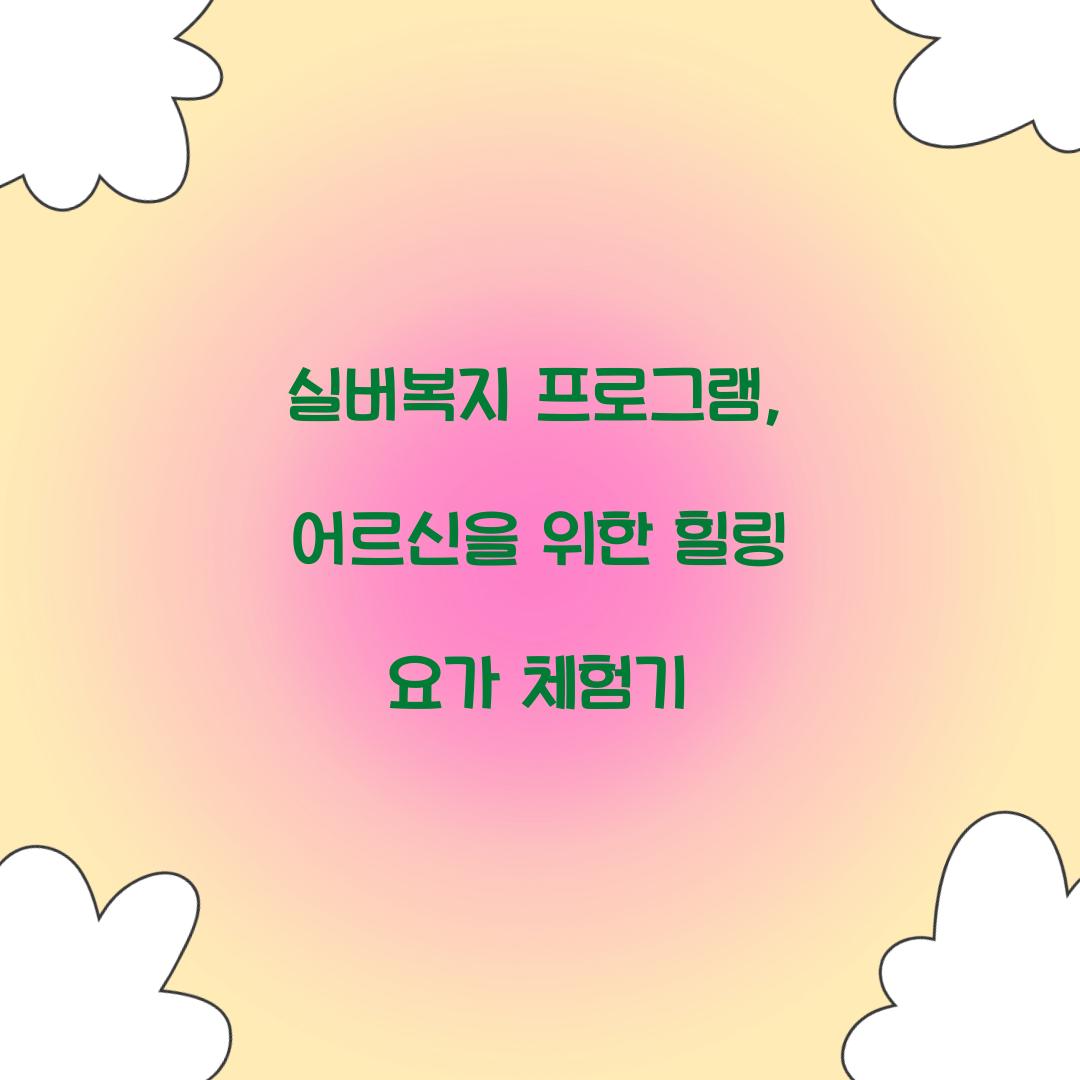 실버복지 프로그램