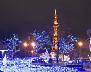 시로이코이비토 파크의 야경 모습