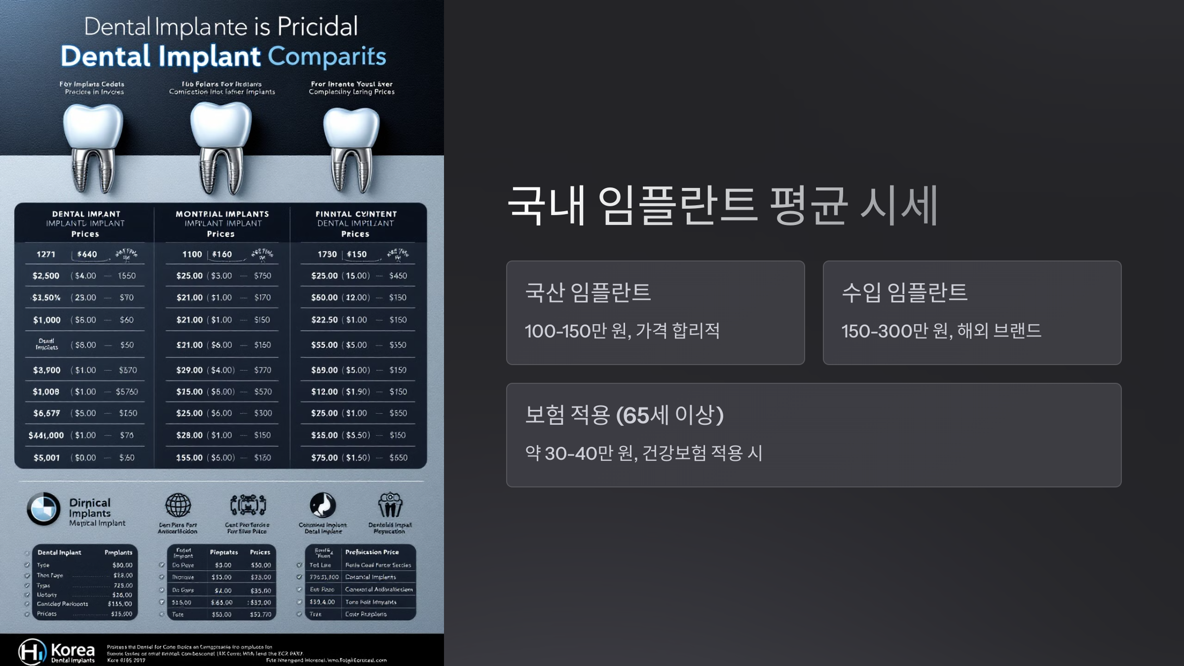 국내 임플란트 평균 시세