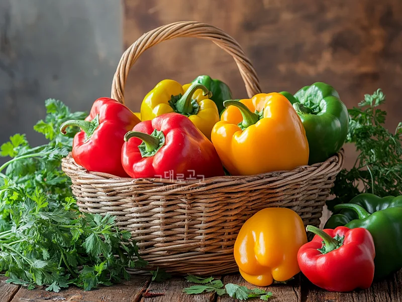 바구니에 담긴 파프리카