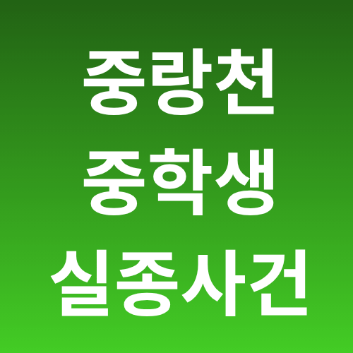 중랑천 중학생 실종사건
