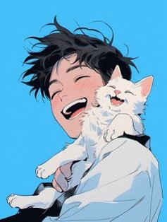 아들-나오는-꿈-고양이를-어께에-얹고-소탈하게-웃는-남자