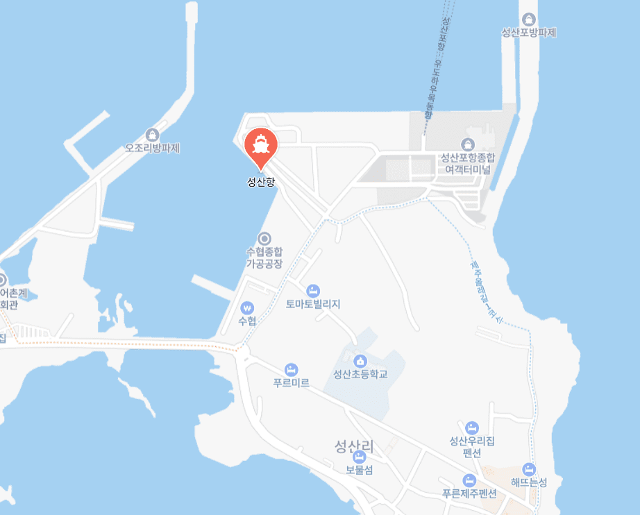 우도로 가기위한 성산항 위치