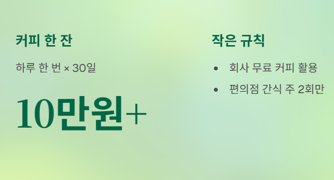 작은 돈도 무시하지 않기