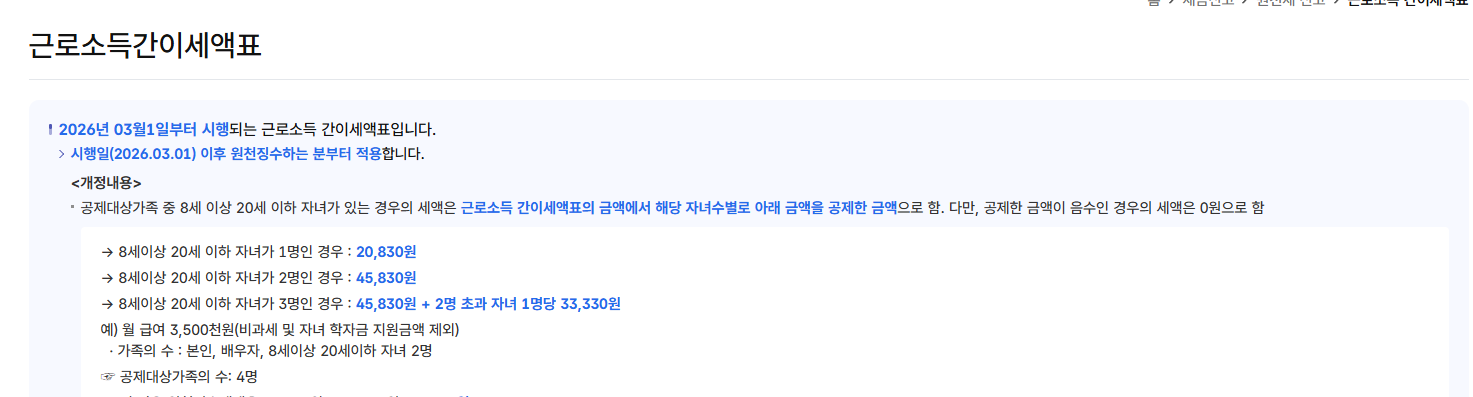 갑근세 자동계산기 입력항목