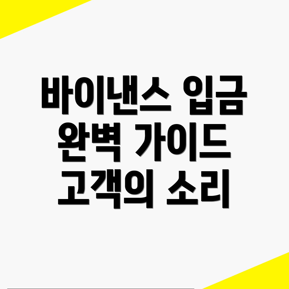 바이낸스 입금 방법