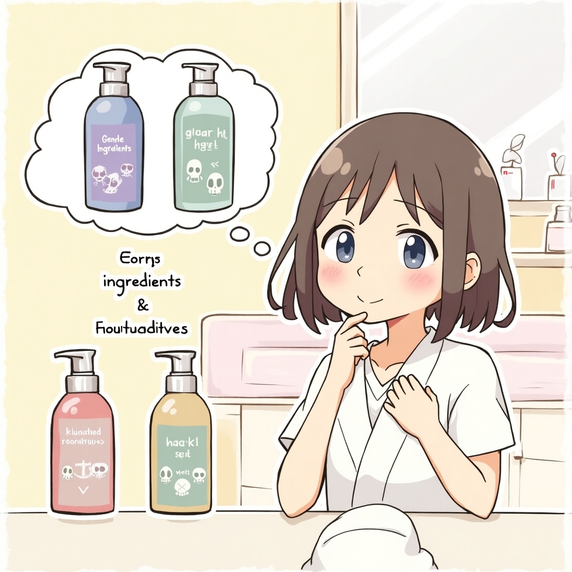 성분을 비교하며 고르는 모습