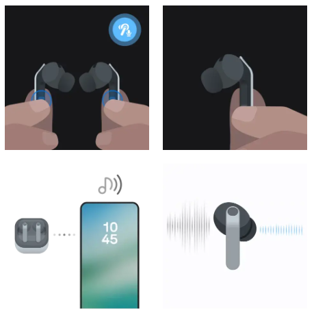 원UI 9.0 펌웨어에서 보이는 갤럭시버즈4 시리즈 페어링 화면