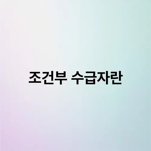 조건부 수급자란