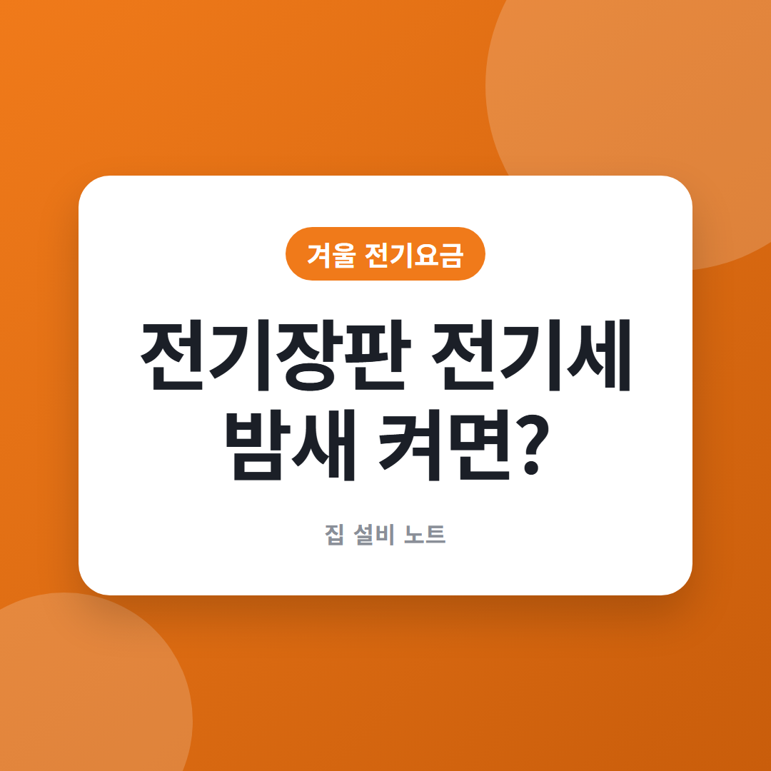 전기장판 전기세 밤새 켜면 얼마 겨울 전기요금