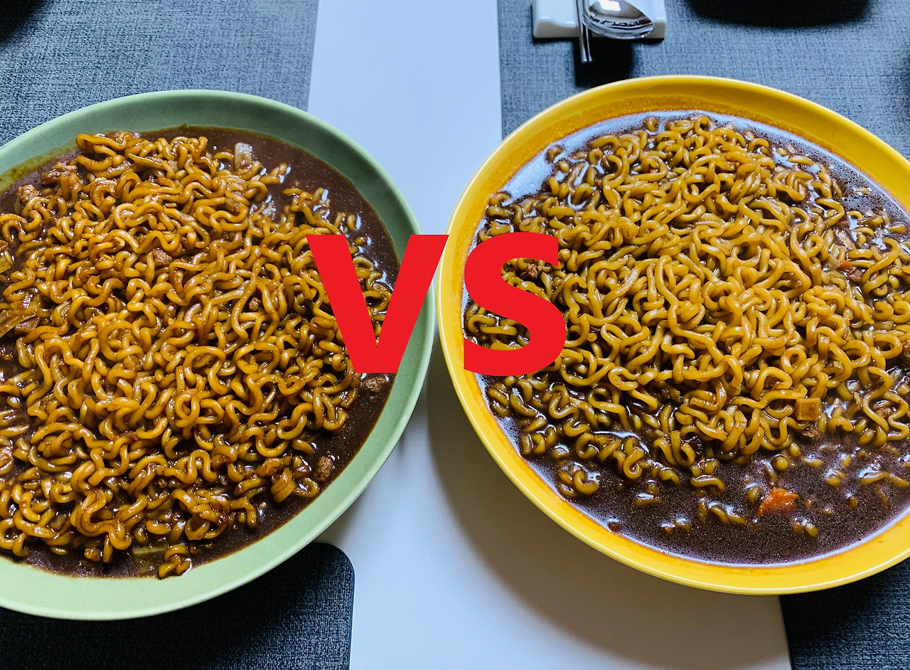 짜슐랭 짜파게티 비교1