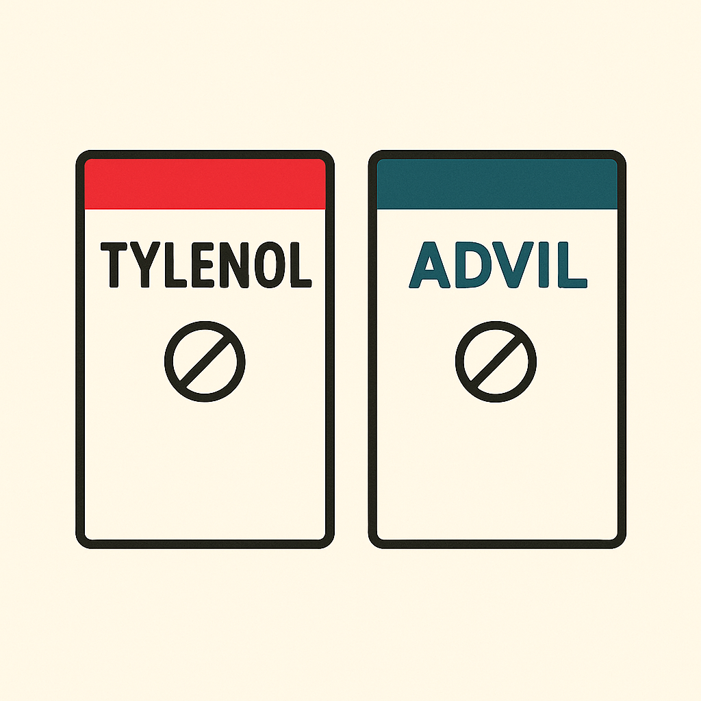 타이레놀과 애드빌 사진