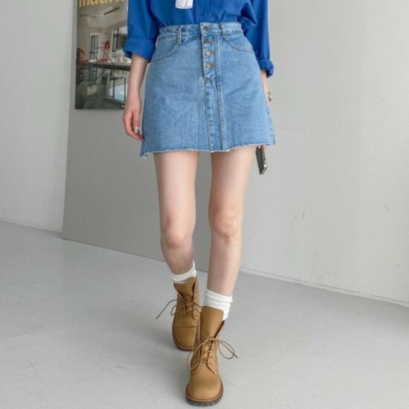 삐까삐까 4버튼 청치마바지 748