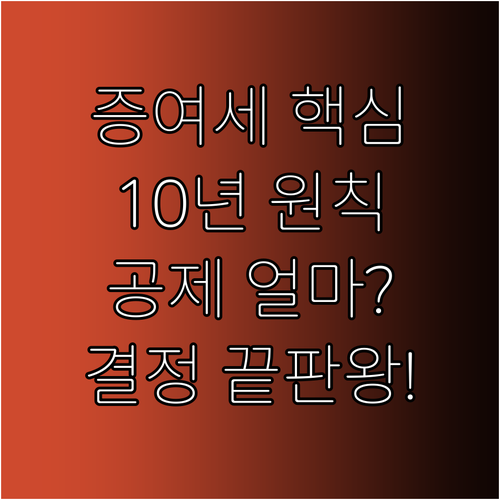 증여세 과세표준 결정 핵심: 10년 ..