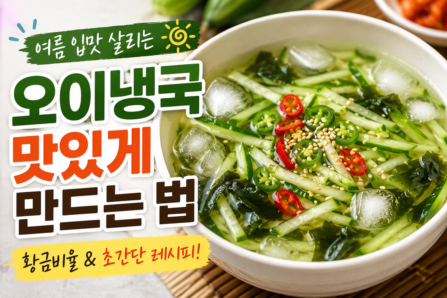 오이냉국 맛있게 만드는 법|여름 입맛 살리는 초간단 황금레시피
