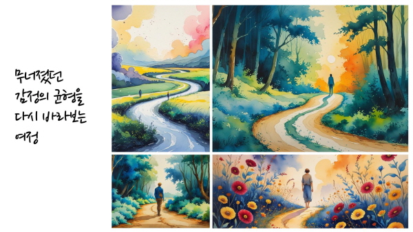 무너졌던 감정의 균형을 다시 바라보는 여정에 관한 그림