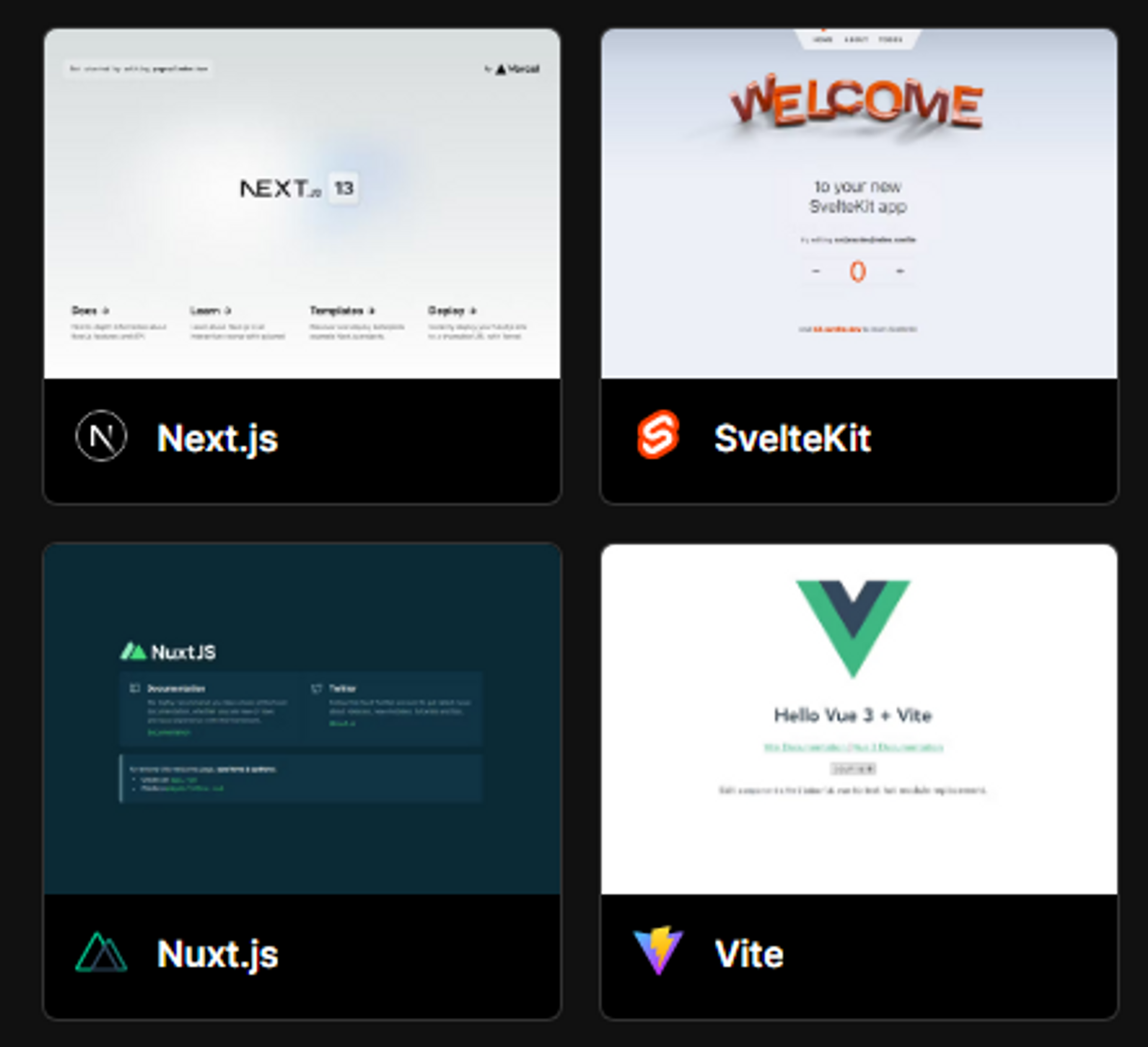 vercel supported framework