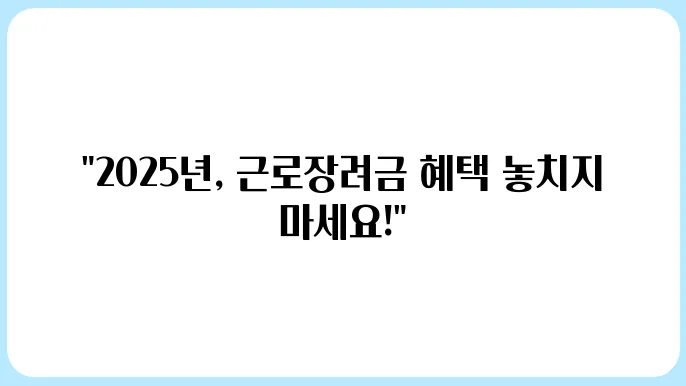 2025년 근로장려금 지급 절차