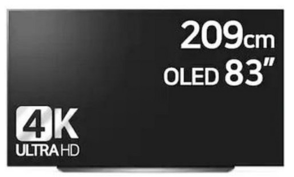 전면에서 본 LG C2 OLED TV