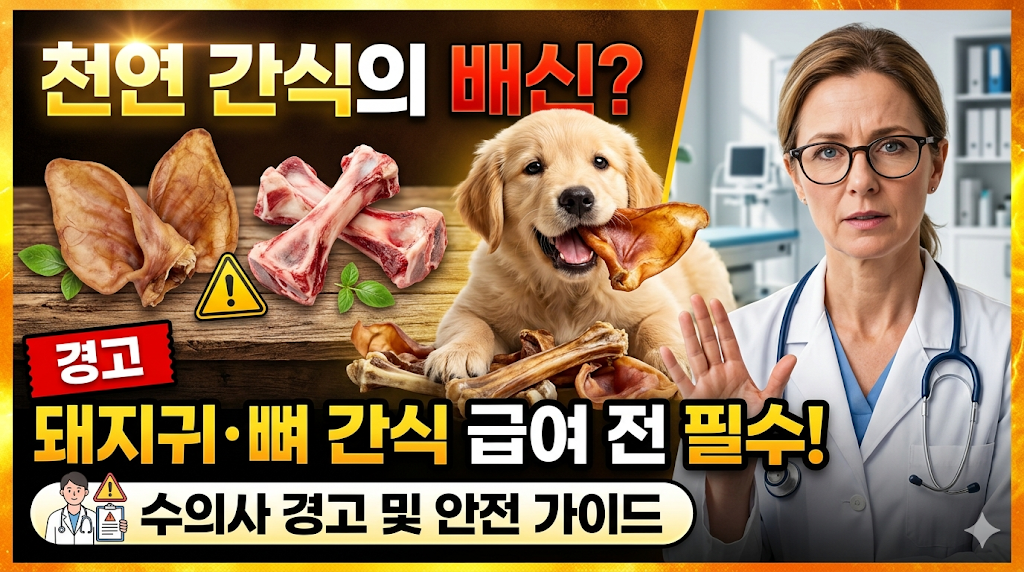 강아지 천연 간식의 배신? 돼지귀&middot;뼈 간식 급여 전 반드시 알아야 할 수의사 경고 및 안전 가이드