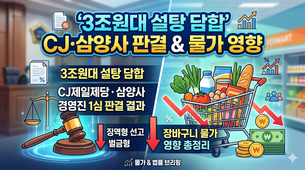 '3조원대 설탕 담합' CJ제일제당&middot;삼양사 경영진 1심 판결 결과 집행유예 벌금, 장바구니 물가 영향 총정리