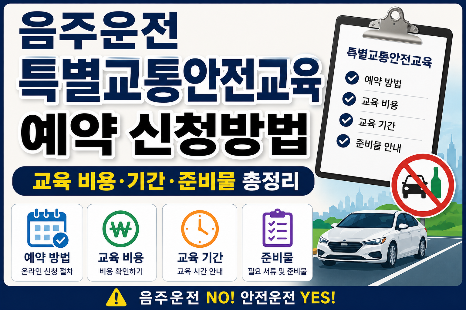 음주운전 특별교통안전교육 예약 신청방법｜교육 비용&middot;기간&middot;준비물 총정리