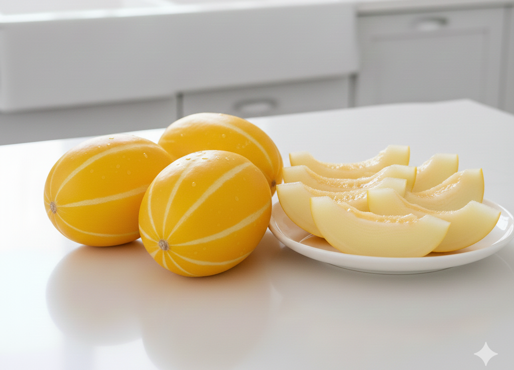 노란색 골이 선명한 맛있는 참외