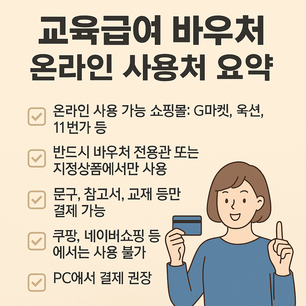 교육급여 바우처 온라인 사용처 총정리