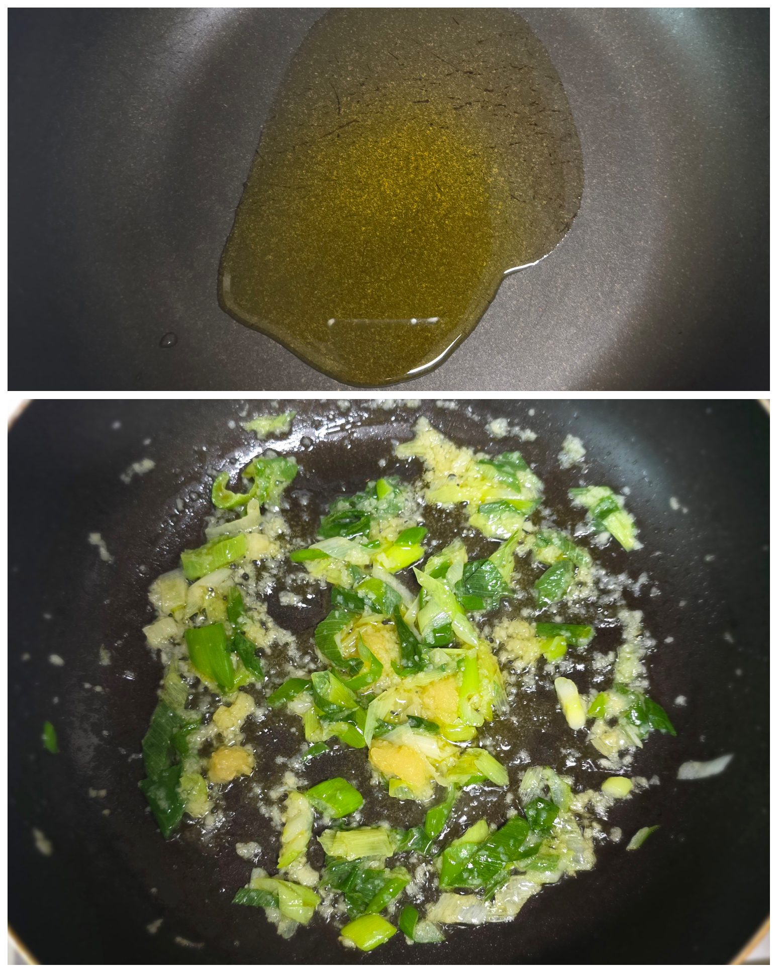 오일에-파기름을-냅니다.