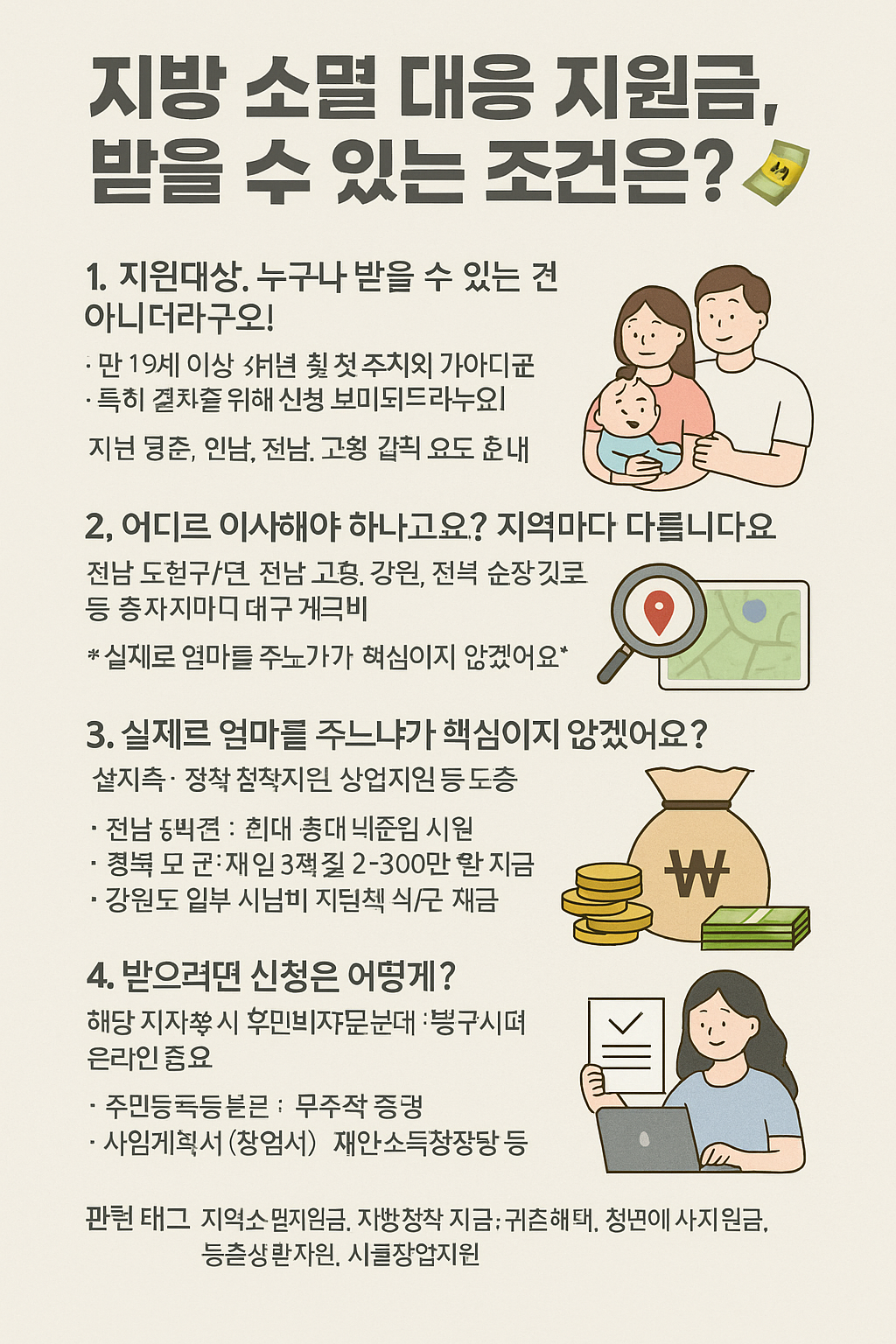 지방 소멸 대응 지원금, 받을 수 있는 조건은?