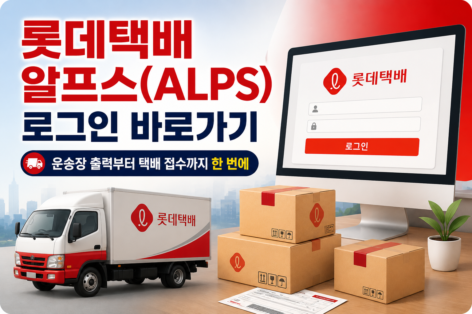 롯데택배 알프스(ALPS) 로그인 바로가기|운송장 출력부터 택배 접수까지 한번에 관련 사진