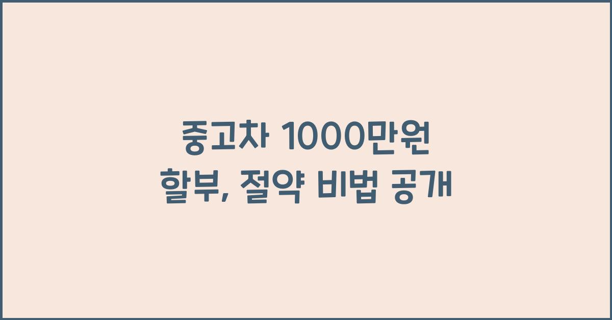 중고차 1000만원 할부