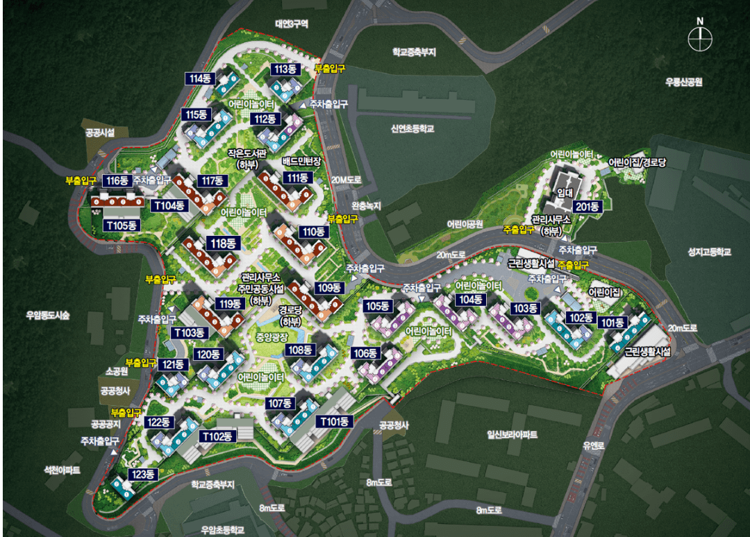 두산위브 제네스 단지배치도