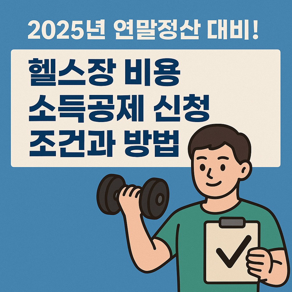 헬스장 비용 소득공제 신청 조건 방법