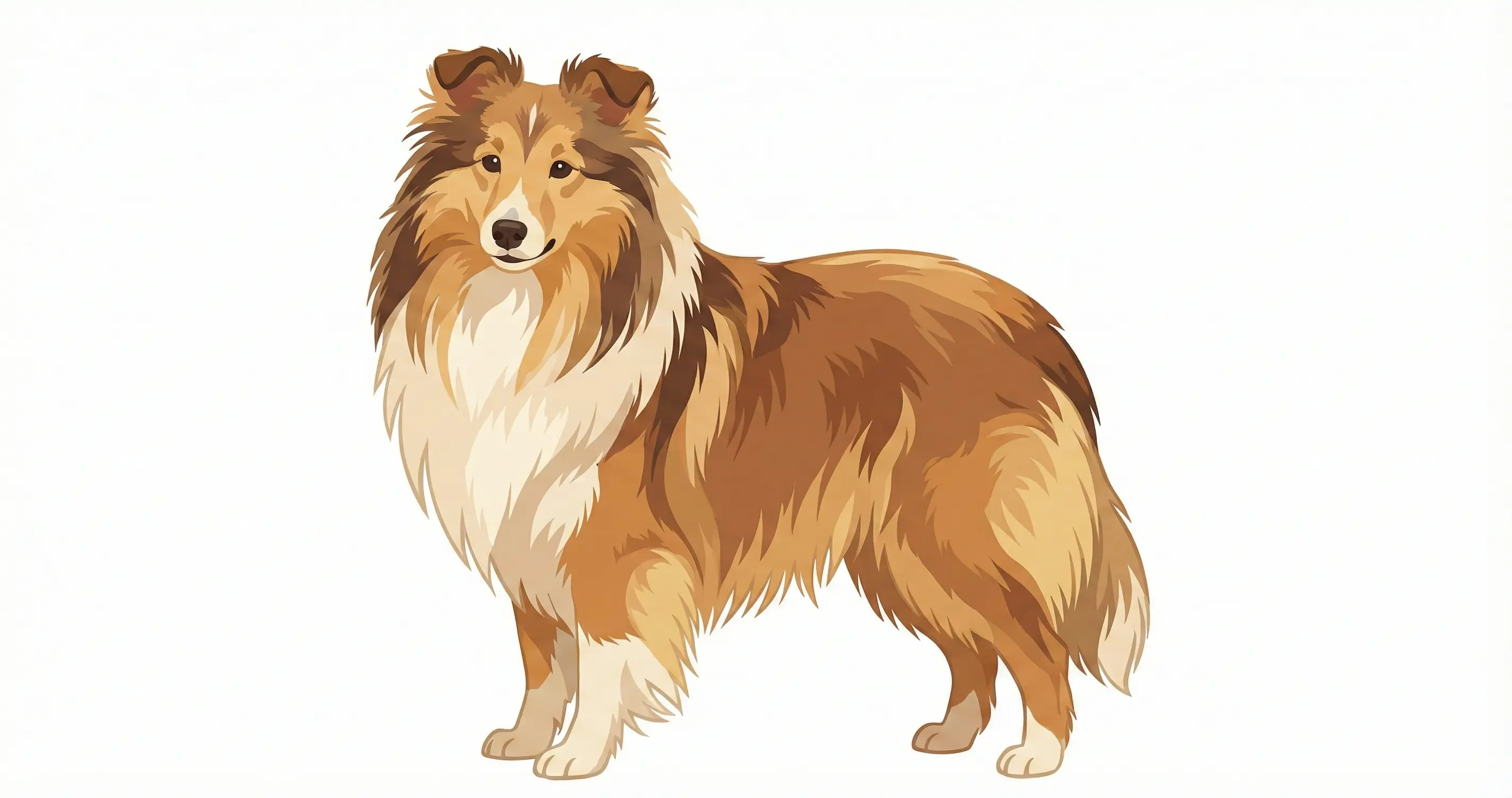 셔틀랜드 쉽독의 풍성한 갈기털과 우아한 자태