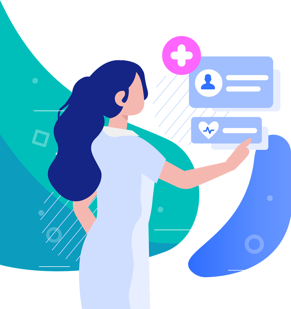 병원 마크가 그려진 그림 사진