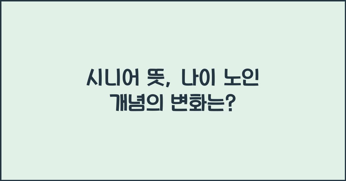 시니어 뜻
