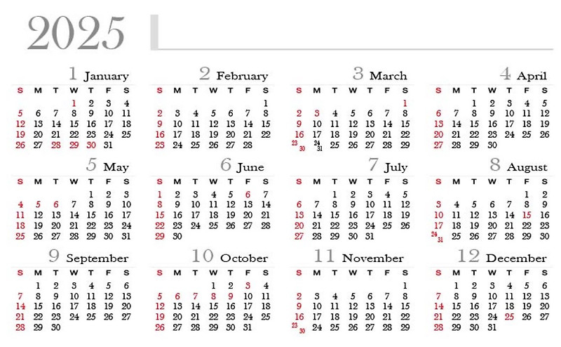 2025년 공휴일과 대체공휴일