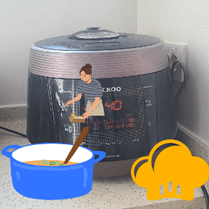 전기밥솥 만능찜 기능 세팅 사진