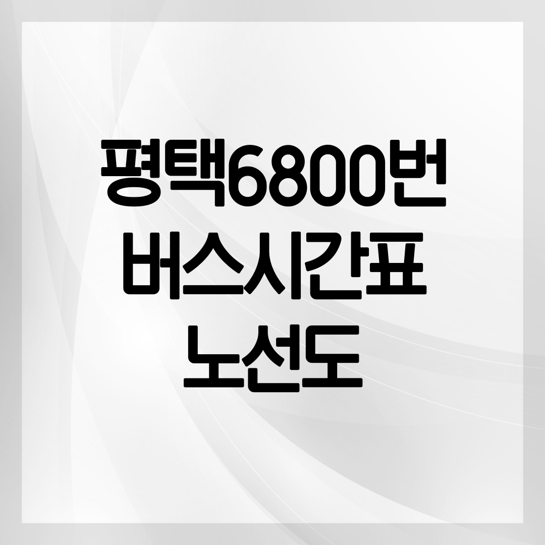 평택버스 6800번 안내