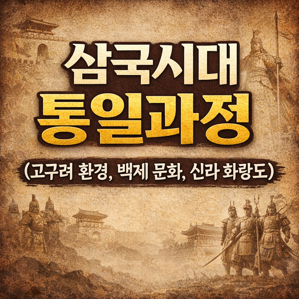 삼국시대 통일과정 (고구려 환경, 백제 문화, 신라 화랑도)