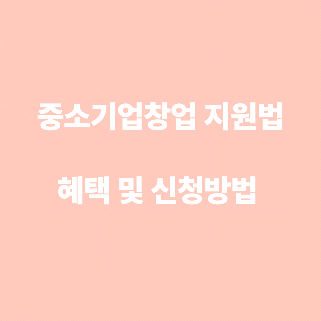 중소기업창업 지원법
