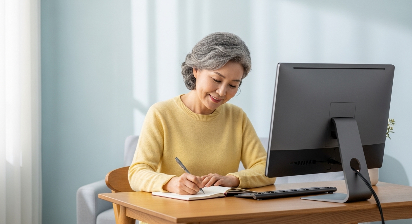 블로그 글 쓰는 장면