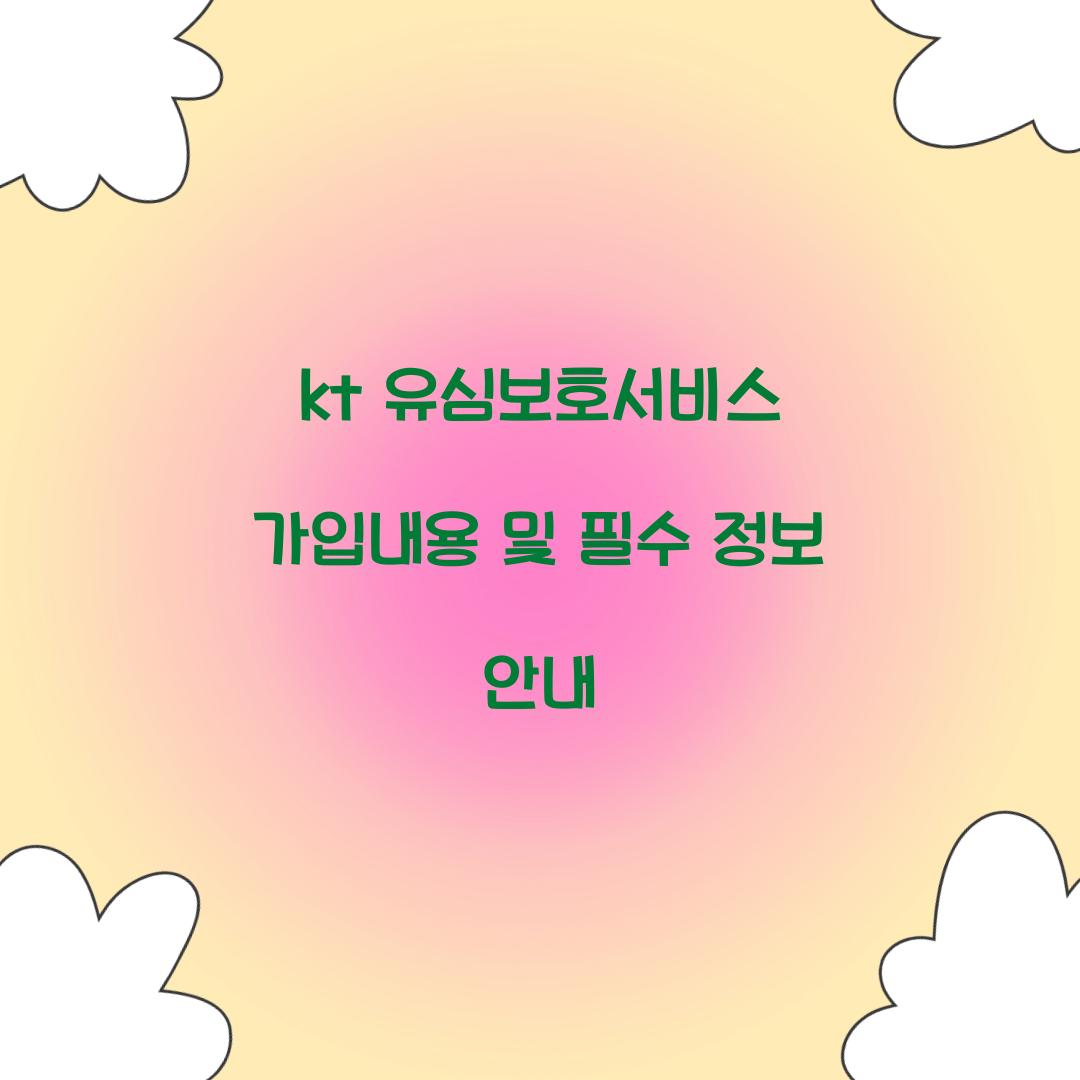 kt 유심보호서비스 가입내용